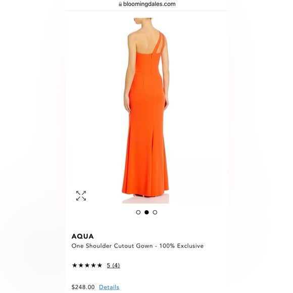 Aqua Brand One Shoulder Full Length Prom Gown/Prom Dress - Picture 2 of 13